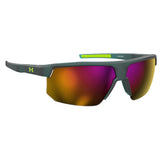 Under Armour Mens Pink Mirror Lens Yellow Teal Rectangular Sunglasses with 100% UV Protection