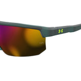 Under Armour Mens Pink Mirror Lens Yellow Teal Rectangular Sunglasses with 100% UV Protection