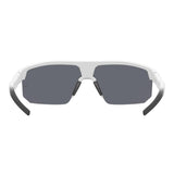 Under Armour Mens Silver Mirror Lens White Grey Rectangular Sunglasses with 100% UV Protection
