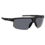 Under Armour Mens Grey Polarized Lens Matte Black Grey Rectangular Sunglasses with 100% UV Protection