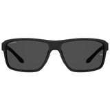 Under Armour Mens Grey Polarized Lens Matte Black Rectangular Sunglasses with 100% UV Protection