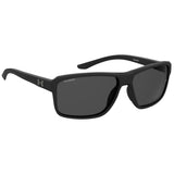 Under Armour Mens Grey Polarized Lens Matte Black Rectangular Sunglasses with 100% UV Protection