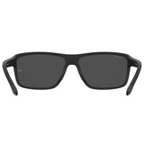 Under Armour Mens Grey Polarized Lens Matte Black Rectangular Sunglasses with 100% UV Protection