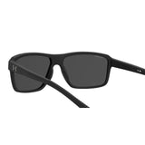 Under Armour Mens Grey Polarized Lens Matte Black Rectangular Sunglasses with 100% UV Protection
