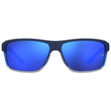 Under Armour Mens Blue Multilayer Lens Blue Shaded Grey Rectangular Sunglasses with 100% UV Protection