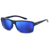 Under Armour Mens Blue Multilayer Lens Blue Shaded Grey Rectangular Sunglasses with 100% UV Protection