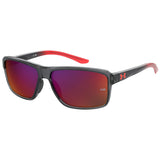 Under Armour Mens Grey Infrared Lens Grey Red Rectangular Sunglasses with 100% UV Protection