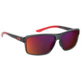 Under Armour Mens Grey Infrared Lens Grey Red Rectangular Sunglasses with 100% UV Protection
