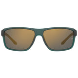 Under Armour Mens Copper Mirror Lens Crystal Teal Rectangular Sunglasses with 100% UV Protection
