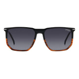 Carrera Mens Dark Grey Shaded Lens Black Havana Rectangular Sunglasses with 100% UV Protection