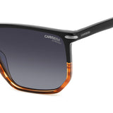 Carrera Mens Dark Grey Shaded Lens Black Havana Rectangular Sunglasses with 100% UV Protection