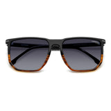 Carrera Mens Dark Grey Shaded Lens Black Havana Rectangular Sunglasses with 100% UV Protection