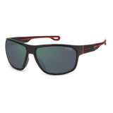 Carrera Mens Green grey Lens Black Red Rectangular Sunglasses with 100% UV Protection -206757BLX63Q3