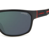 Carrera Mens Green grey Lens Black Red Rectangular Sunglasses with 100% UV Protection -206757BLX63Q3