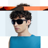 Carrera Mens Green grey Lens Black Red Rectangular Sunglasses with 100% UV Protection -206757BLX63Q3