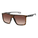 Carrera Mens Brown Shaded Lens Havana Rectangular Sunglasses with 100% UV Protection