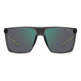 Carrera Mens Green Mirror Lens Grey Yellow Fluo Rectangular Sunglasses with 100% UV Protection