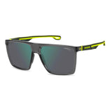 Carrera Mens Green Mirror Lens Grey Yellow Fluo Rectangular Sunglasses with 100% UV Protection