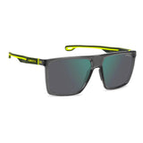 Carrera Mens Green Mirror Lens Grey Yellow Fluo Rectangular Sunglasses with 100% UV Protection