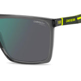 Carrera Mens Green Mirror Lens Grey Yellow Fluo Rectangular Sunglasses with 100% UV Protection