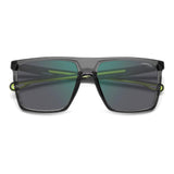 Carrera Mens Green Mirror Lens Grey Yellow Fluo Rectangular Sunglasses with 100% UV Protection