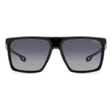 Carrera Mens Grey Shaded Polarized Lens Black Rectangular Sunglasses with 100% UV Protection