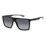 Carrera Mens Grey Shaded Polarized Lens Black Rectangular Sunglasses with 100% UV Protection