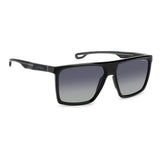 Carrera Mens Grey Shaded Polarized Lens Black Rectangular Sunglasses with 100% UV Protection