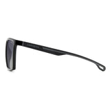 Carrera Mens Grey Shaded Polarized Lens Black Rectangular Sunglasses with 100% UV Protection