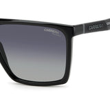 Carrera Mens Grey Shaded Polarized Lens Black Rectangular Sunglasses with 100% UV Protection