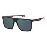 Carrera Mens Greengrey Sp Pz Hight Contrast Antirefle Lens Matte Black Red Rectangular Sunglasses with 100% UV Protection