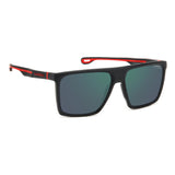 Carrera Mens Greengrey Sp Pz Hight Contrast Antirefle Lens Matte Black Red Rectangular Sunglasses with 100% UV Protection