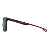 Carrera Mens Greengrey Sp Pz Hight Contrast Antirefle Lens Matte Black Red Rectangular Sunglasses with 100% UV Protection
