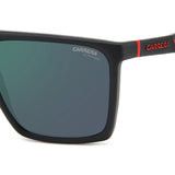 Carrera Mens Greengrey Sp Pz Hight Contrast Antirefle Lens Matte Black Red Rectangular Sunglasses with 100% UV Protection