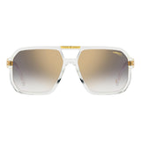 Carrera Mens Grey Shaded Gold Mirror Lens Crystal Square Sunglasses with 100% UV Protection