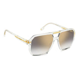 Carrera Mens Grey Shaded Gold Mirror Lens Crystal Square Sunglasses with 100% UV Protection