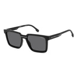 Carrera Mens Grey Polarized Lens Black Rectangular Sunglasses with 100% UV Protection