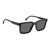 Carrera Mens Grey Polarized Lens Black Rectangular Sunglasses with 100% UV Protection