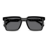 Carrera Mens Grey Polarized Lens Black Rectangular Sunglasses with 100% UV Protection
