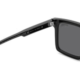 Carrera Mens Grey Polarized Lens Black Rectangular Sunglasses with 100% UV Protection