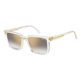 Carrera Mens Grey Shaded Gold Mirror Lens Crystal Rectangular Sunglasses with 100% UV Protection
