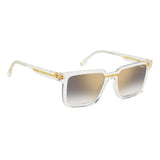Carrera Mens Grey Shaded Gold Mirror Lens Crystal Rectangular Sunglasses with 100% UV Protection