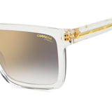 Carrera Mens Grey Shaded Gold Mirror Lens Crystal Rectangular Sunglasses with 100% UV Protection