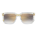 Carrera Mens Grey Shaded Gold Mirror Lens Crystal Rectangular Sunglasses with 100% UV Protection