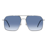 Carrera Mens Dk Blue Shaded Lens Ruthenium Square Sunglasses with 100% UV Protection