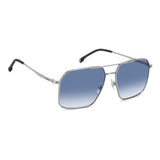 Carrera Mens Dk Blue Shaded Lens Ruthenium Square Sunglasses with 100% UV Protection