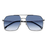 Carrera Mens Dk Blue Shaded Lens Ruthenium Square Sunglasses with 100% UV Protection