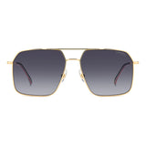 Carrera Mens Dark Grey Shaded Lens Gold Square Sunglasses with 100% UV Protection