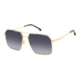Carrera Mens Dark Grey Shaded Lens Gold Square Sunglasses with 100% UV Protection