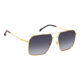 Carrera Mens Dark Grey Shaded Lens Gold Square Sunglasses with 100% UV Protection
